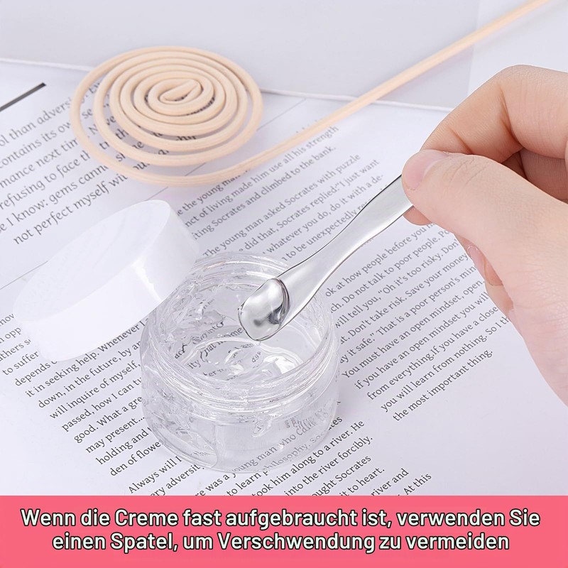 Pack of 2 Cream Spatulas Cosmetic Metal Cosmetic Spoons Reusable