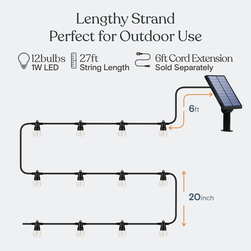 Brightech Ambience Pro Solar Powered Outdoor String Lights - 27