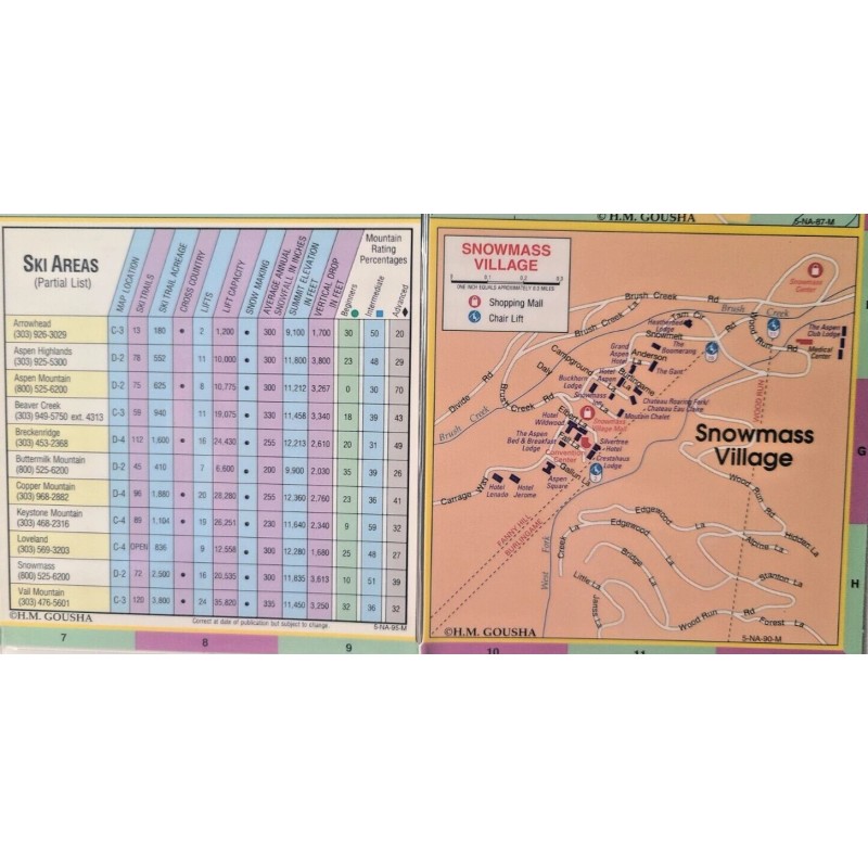 Aspen/Vail, Colorado - Gousha Laminated Fastmap