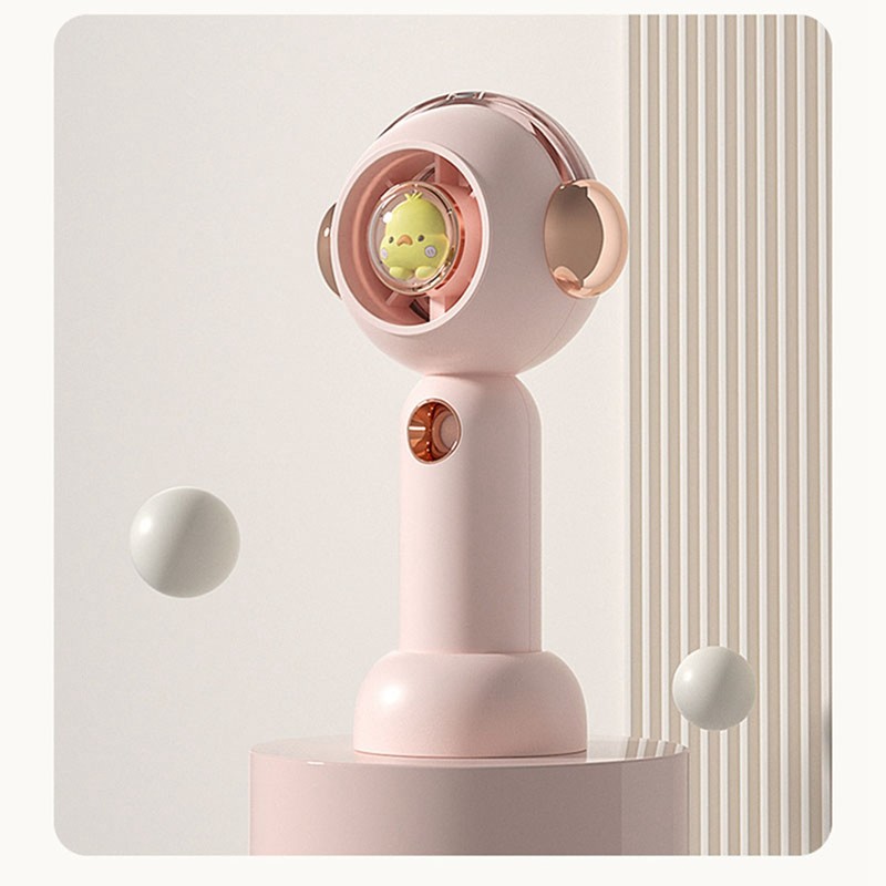 Portable Handheld Misting Fan Cute Cartoon USB Rechargeable Personal Fan