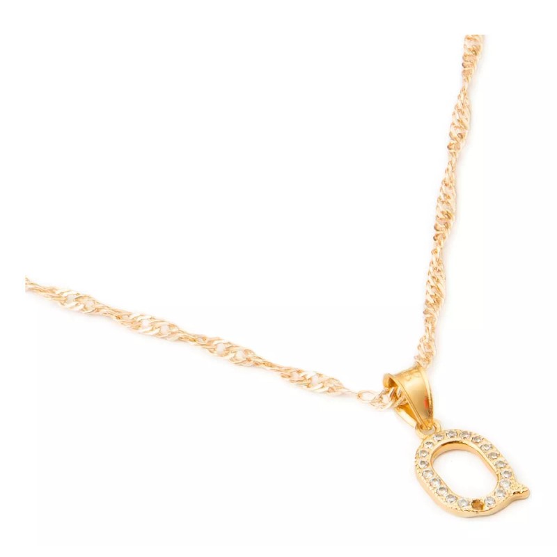 Ametrinaa Dije Inicial / Letra Q Mini Con Zirconia Chapa
