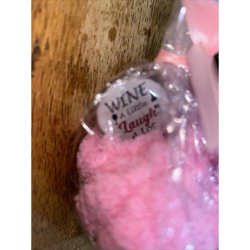 Topper New Pink Wine Socks With Bottle Topper