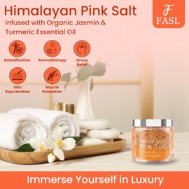 Fasl Himalayan Pink Salt Foot Soak with Organic Jasmin and Turmeric Essential Oil - 8 Oz