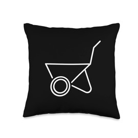 Wheelbarrow for Gardener or Construction Worker Throw Pillow