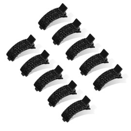 CWJCYTNSN Small Hair Clips - 10 Pcs No-Slip Glitter Tiny Hair Clips with Teeth Rhinestone Mini Hair Accessories for Women Girls, Black