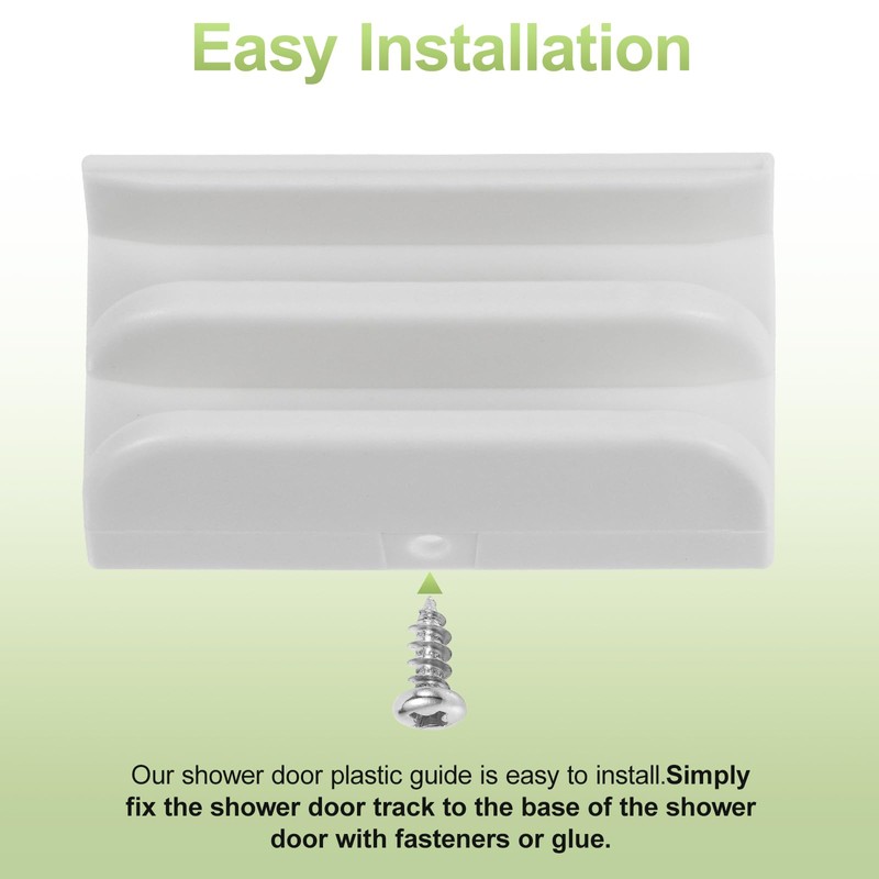 M6219 Sliding Shower Door Bottom Track (2-Piece Set, White) 1/2-inch