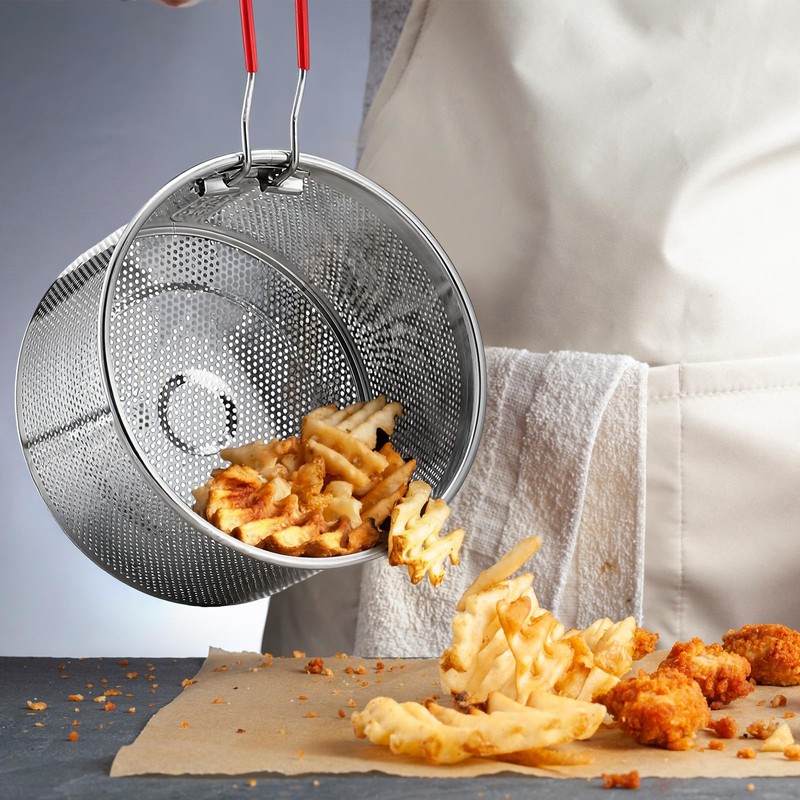Patelai 3 Pcs Pasta Strainer 5.5" 6.3" 7.1" Metal Noodle