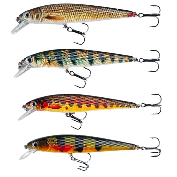 Set of 4Elbfang Natural Minnow Lure Predatory Fish Pike Fishing