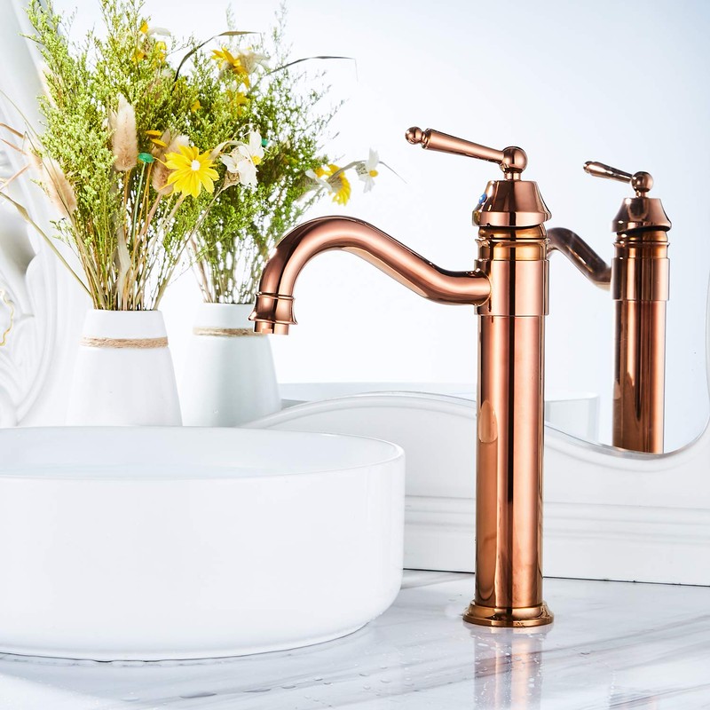 GGStudy Tall Body Single Handle One Hole Bathroom Vessel Sink