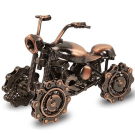 Boerni Creative Retro Beach Motorcycle Model Statues,Metal Four Wheel ATV Moto Motorbike Figurine Model Car Sculpture Ornament Modern Collection Shelf Gift for Birthday Home Office Decor Ornaments