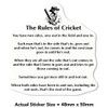 4 x Small 50mm 'Funny Cricket Rules' Permanent Sticker Decals