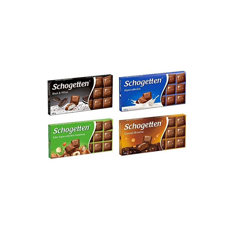 Schogetten German Chocolate Variety Pack (Bundle of 4)