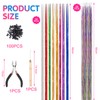 52 Stück Haar Lametta Stränge Kit 48 Inches Glitzer Haarsträhnen