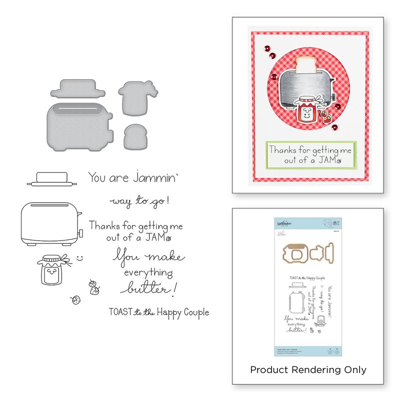 Spellbinders Toast with Jam 'n Bread Stamp and Die Set,