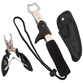 Fish Gripper, Fishing Plier, Fish Lip Gripper Muti-Function Plier, Stainless Steel Fishing Gripper, Remover Fish Holder, Fly Fishing Tool, Fishing Gifts for Men (Style B)