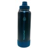 ThermoFlask Stainless Steel Water Bottle, 40 oz, 2-Pack (Silver/Blue Brushed)