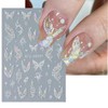 Mermaid Butterfly Nail Art Stickers Decals 3D Self-Adhesive Shell Aurora