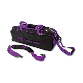 Vise Clear Top 3 Ball Roller Bowling Bag - Black/Purple
