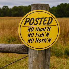 ACECARE 4-Pack Private Property Warning Signs – No Trespassing, No Hunting, No Fishing, Wildlife Management, Durable Metal Signs for Outdoor Use – Weatherproof and Rust-Resistant for Yard, Farm, Fence, Home