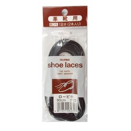 Columbus Leather Shoe Laces, Robiki, Black, 35.4 inches (90 cm), 1 Pair