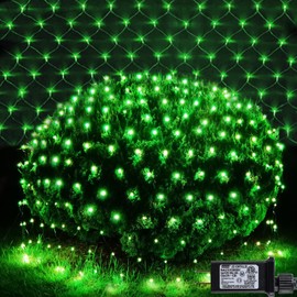 Green Net Lights Outdoor Mesh Lights St Patrick’s Day Lights, 14.8ft x 5ft 300 LED Green Net String Lights 8 Modes Connectable Fairy String Mesh Christmas Lights for Bushes Tree Party Garden Decor
