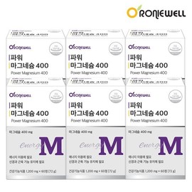 Roniwell 로니웰 파워 마그네슘 400 60정 x 6개 (총 12개월분) RonnieWell Power Magnesium 400 60 Tablets x 6 (Total 12 Months Supply)