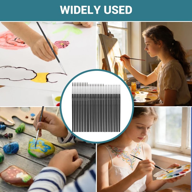 30 Pcs Fine Detail Paint Brush Set, Fine Paint Brushes