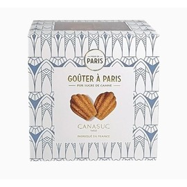 Canasuc Paris, Goûter à Paris (Tea Time In Paris) Molded 'Madeline-Shaped' Sugars in Gift Box, Individually Wrapped Natural Sugar Pieces, Made in France