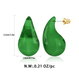 HolidayQbee Waterdrop Earrings for Women Dupes Earrings Chunky Drop Earrings Dangle Earrings Fashion Jewelry for Women