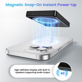 Bellatte Phone Vlog Selfie Monitor with Magnetic Mount, 60fps No Delay, 4K/1080P HD Wireless, Rear Camera for TikTok/YouTube Live Stream (Support Android/iOS Phone)