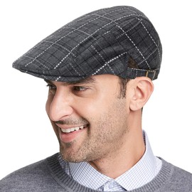 crazy bean Flat Hats Soft Beret Irish Beret Hat Adjustable Retro Fashion Painter Hat Newspaper Boy Hat, black