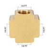 uxcell Brass Cross Pipe Fitting 1/4 PT Female Thread 4
