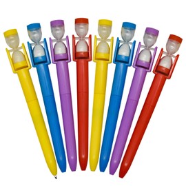 12 PCS Novelty Sand Clock Pens Funny Sandglass Ballpoint Pens Twist Ballpoint Pen With Black Ink For School Office Christmas Birthday Party