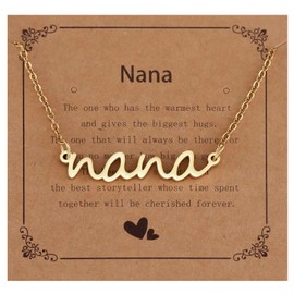 HUTIMY Nana Necklace for Women Gold from Grandkids Grandson Grandma Birthday Unique Gift Nana Jewelry, Medium, Stainless Steel, No Gemstone