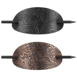 Lurrose 2 Pcs Leather Hair Clip Ponytail Holder Clip for Women Long Hair