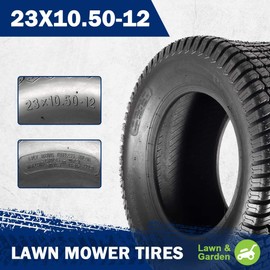 MaxAuto 2PCS 23x10.50-12 Turf Tires Lawn Mower Golf Cart Garden Tire 4PR P332