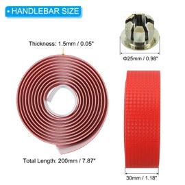 PATIKIL Bike Handlebar Tape, 2 Pack EVA Carbon Handle Grip Wraps Non-Slip Bicycle Bar Tape with Black End Plugs for Racing Bicycles Road Bicycle, Red