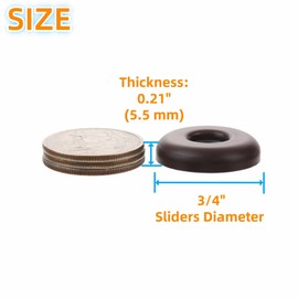 3/4" Screw on Furniture Sliders-Furnigear Heavy Duty PTFE (Teflon) Chair Leg Slides Glides Move Your Furniture Easy & Safely - Best Floor Protector(Brown-20pack)