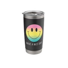 "Have a Nice Day" Retro Smile Face Positive Happy Face Cute Stainless Steel Insulated Tumbler