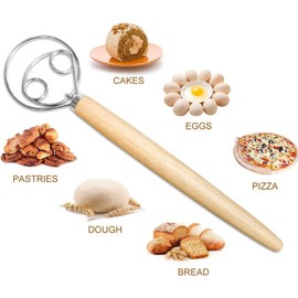 LYSAIMG 8Pc Bread Lame Tool Dough Scoring Sets,Danish Dough Whisk and Bread Lame Tools,Made of Stainless Steel and Wooden Handle,Bread Flour Mixer with Bread Scoring Tool