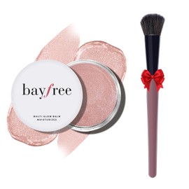 bayfree Multi Cream Blush & Blush Brush Set, Korean Makeup Blush for Cheeks, Multi-Use Face Balm, Lightweight & Hydrating, Blendable Color, Non-Greasy, Soft Bristles for Radiant Finish (Dewy)