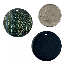 Handmade 2 Pcs Dichroic Pendants 22mm Artisan Dichro Glass Bead Drops Focal Points