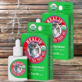 Healjo Jojoba Oil Skin Care Oil Organic Tea Tree Oil 100 USDA Spot Care 2 Pieces 10ml / 힐조 호호바오일 스킨케어오일 오가닉 티트리 오일 100 USDA 스팟 케어 2개 10ml