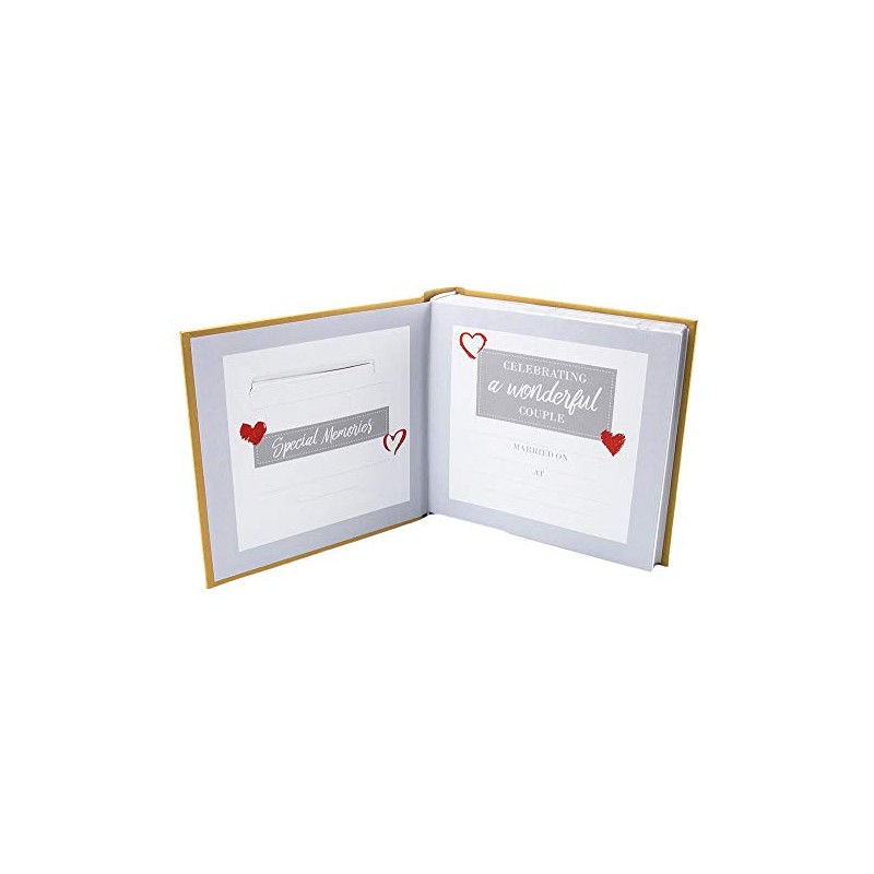 Happy Homewares Lovely Golden 50th Wedding Anniversary Photo Album with