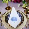 Embroidered Pretty Blue Hydrangea Cloth Napkins Set of 6, 18"x18"