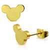 Gold Plated Stainless Steel Tiny Mouse Silhouette Button Stud Post