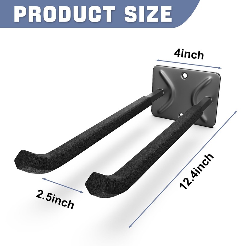 WALMANN Garage Hooks, Heavy Duty 12-inch Wall Hooks for Hanging,