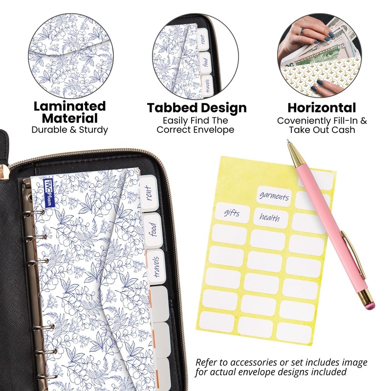 Cash Envelope Wallet All in One Budget System with 12x