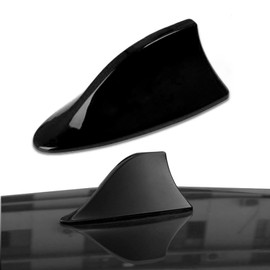 ASUBHA Car Shark Fin Antenna Cover, Roof Aerial Base AM/FM Radio Signal for Car SUV Truck, Vehicle Shark Fin Shape Cover with Adhesive Tape, Car Accessories Antenna Replacement Fits Most Cars