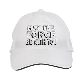 Makoroni - May The Force BE with You Hat Adjustable Cap, DesG14 White